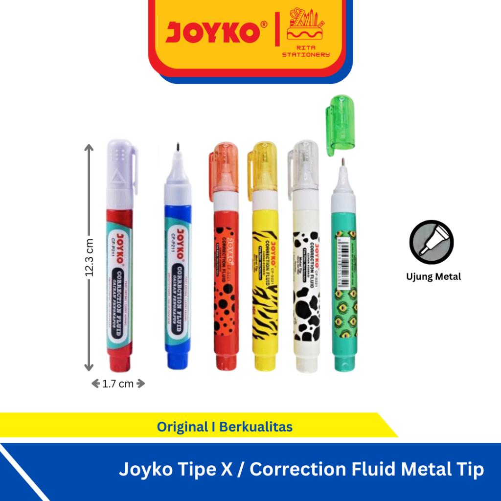 

Joyko Tipe X Cair / Correction Fluid Tip Ex Murah CF-P211 / CF-S221 - Satuan Corak / Polos