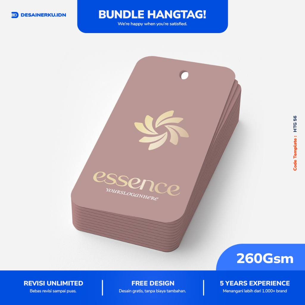 PAKET Bundle Hangtag Baju Custom - Free Design & Cetak Label Tag Baju Desain Sendiri | Label Tag