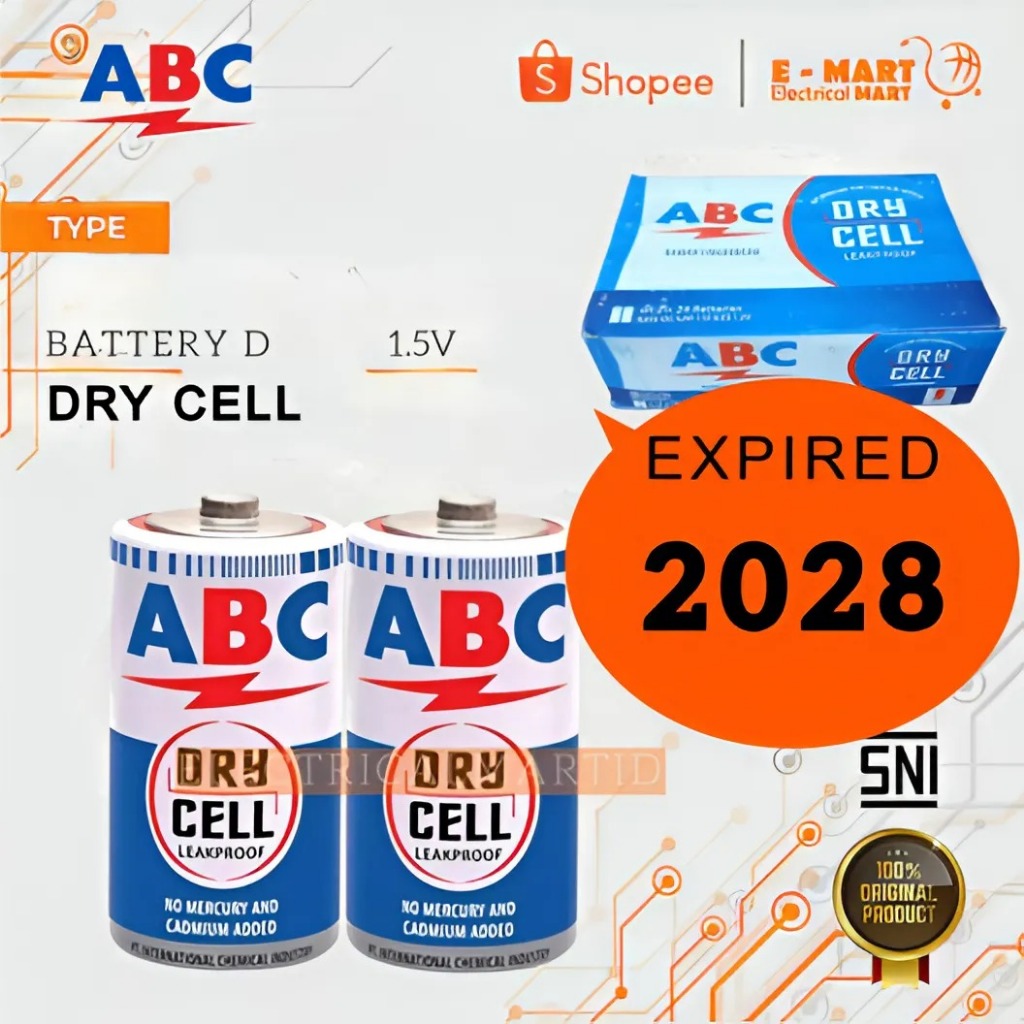 Baterai ABC Jumbo Tipe D Biru R20S Battery D Dry Cell ABC SATUAN