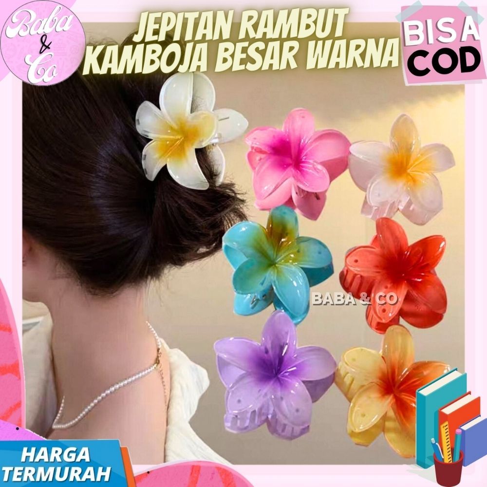 JEPITAN RAMBUT BESAR KAMBOJA WARNA JEPIT JEDAI BESAR KAMBOJA WARNA MURAH GROSIR JEPIT RAMBUT BUNGA K