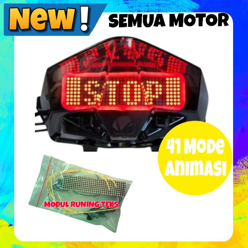 Running Text Motor LED Universal – 41 Mode Tulisan Bisa Diatur