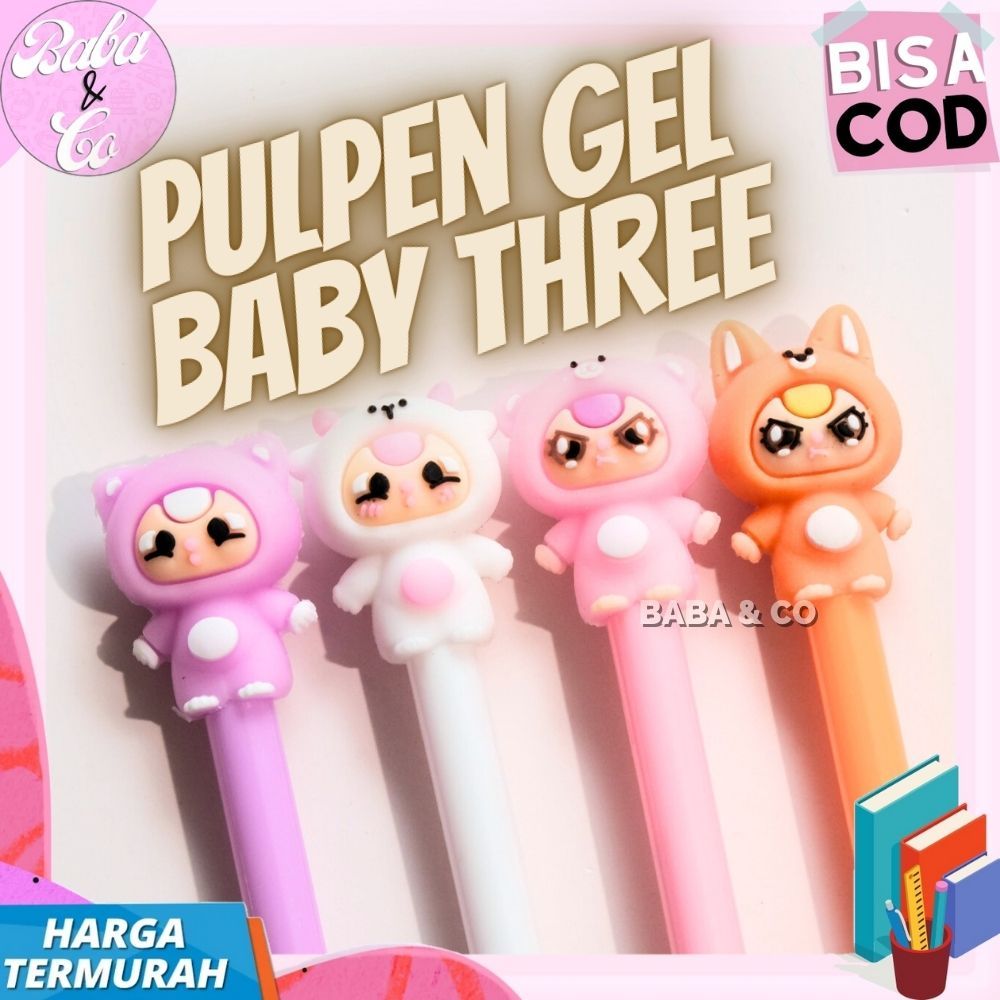 

PEN LUCU PULPEN GEL BABY THREE LUCU UNIK PEN BABY THREE BONEKA IMUT PULPEN GROSIR MURAH BABY THREE