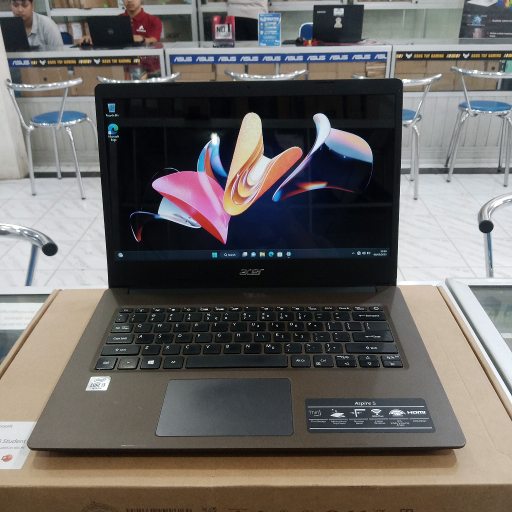 LAPTOP ACER ASPIRE 5 A514-53 CORE I3-1005G1 RAM 8GB SSD 512GB LAYAR 14"INCH-FHD W11 LIKENEW