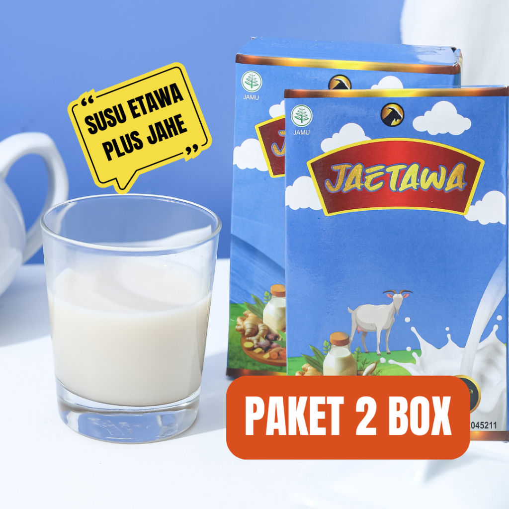

PAKET HEMAT 2 PACK - SUSU JAETAWA - SUSU ETAWA DAN JAHE MERAH - HANGATNYA TERASA SEHATNYA NYATA