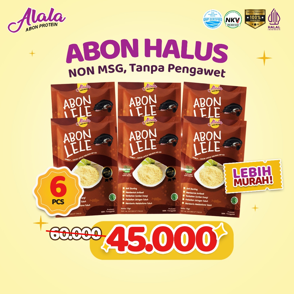 

Alala Abon Lele Non MSG Tanpa Pengawet untuk Penambah Napsu Makan Bayi dan Anak 15g - Grosiranmpasi