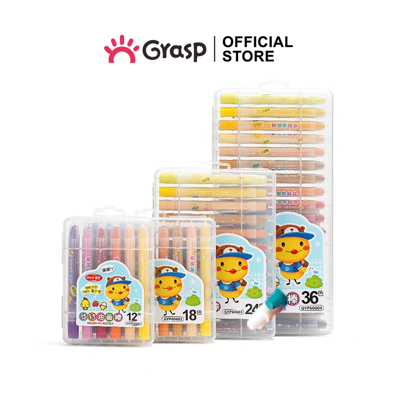 

GRASP Silky Crayon Pastel Minyak 12/18/24/36 Warna Krayon Anak Oil Pastel Lukis Oil Stick Warna Halus Tidak Kotor Putar OP001