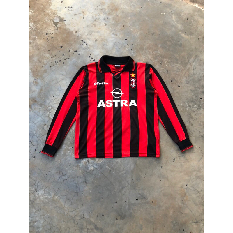 AC MILAN Jersey Long Sleeve 1997/1998 Home Retro Repro Nameset Leonardo