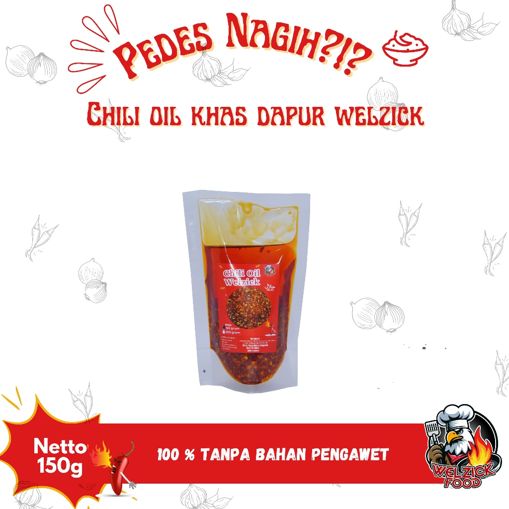 

Chili Oil Minyak Cabe Pedas Halal Citarasa Khas Dapur Welzick 150gr