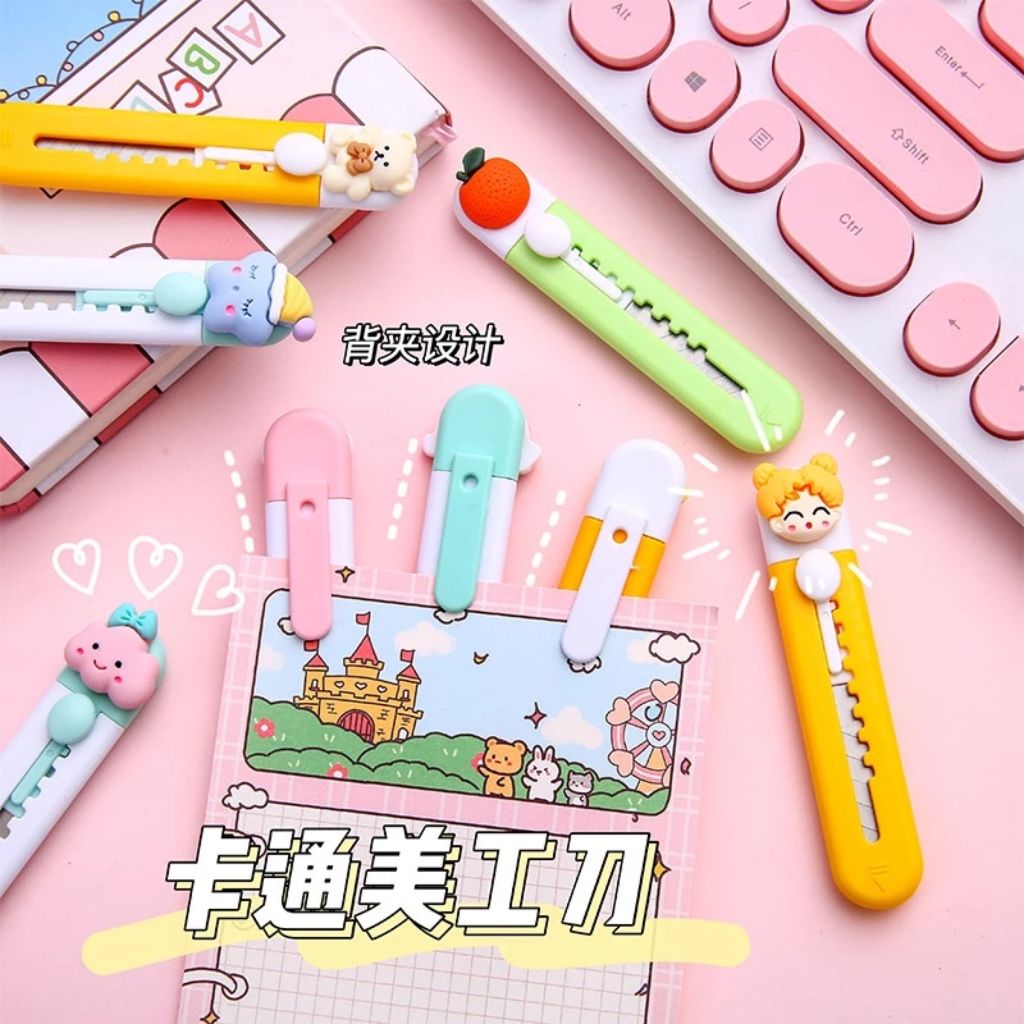 

Pemotong Kertas Mini Portable / Cutter Ins Aesthetic Kawaii 3D Alat tulis Kantor kawaii