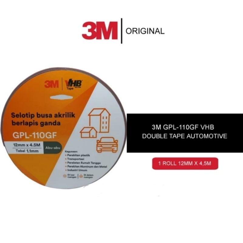 

Double Tape VHB 3M 12mm x 4,5mtr Super Kuat