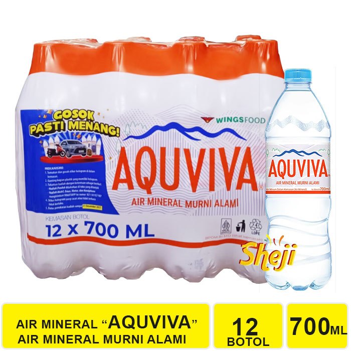 

1 PACK ISI 12 BOTOL AIR MINERAL AQUVIVA 700 ML