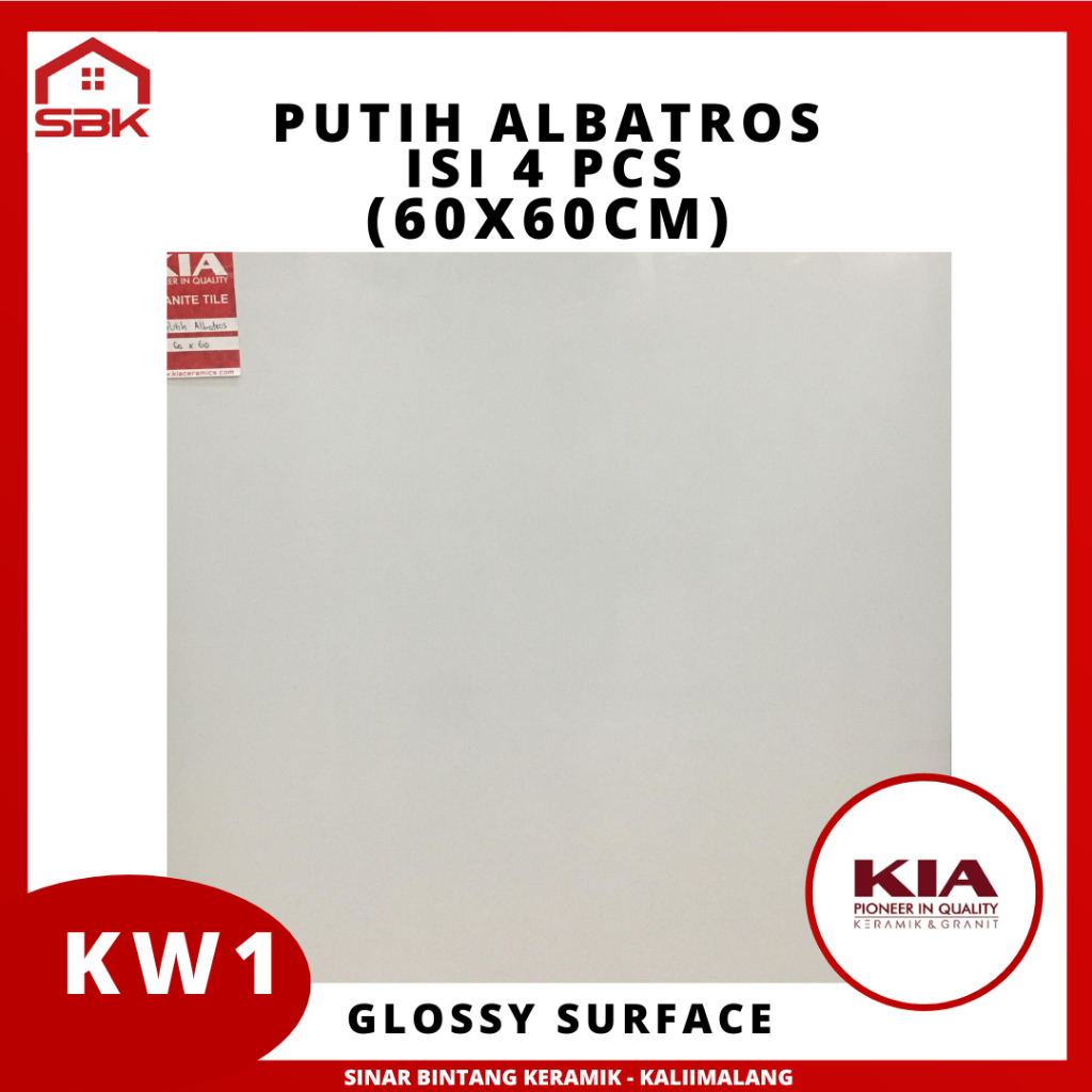 Granit Lantai Ruangan 60x60 Putih Albatros Kia