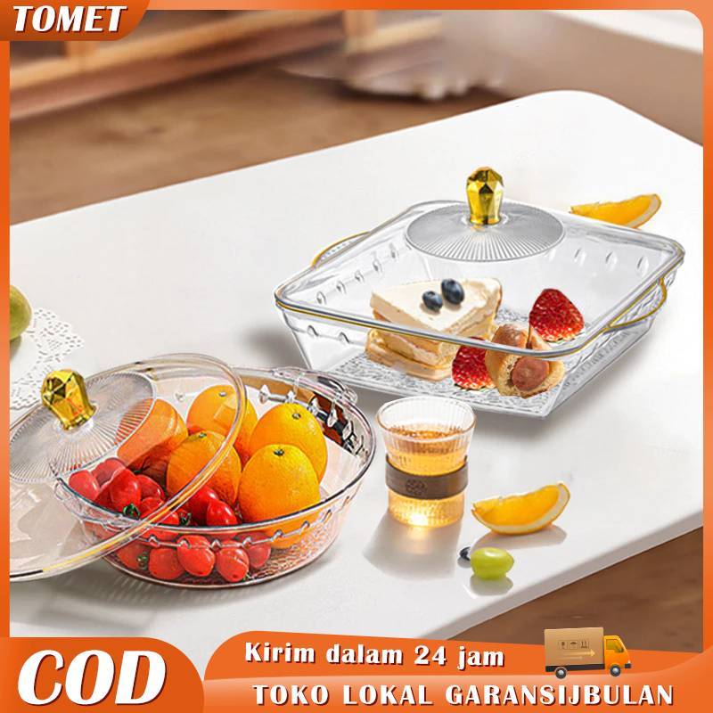 Tempat Buah Tempat Roti Nampan Plastik Buah Nampan Dengan Tutup / Aesthetic Nampan Dengan Tutup