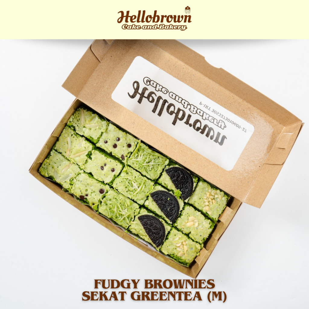 

Hellobrown Fudgy Brownies Sekat Greentea (M) | Kue
