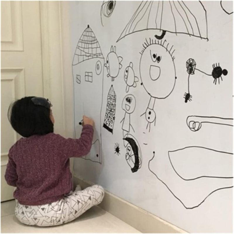 

STIKER DINDING PAPAN TULIS~Whiteboard fleksibel 200×45 cm