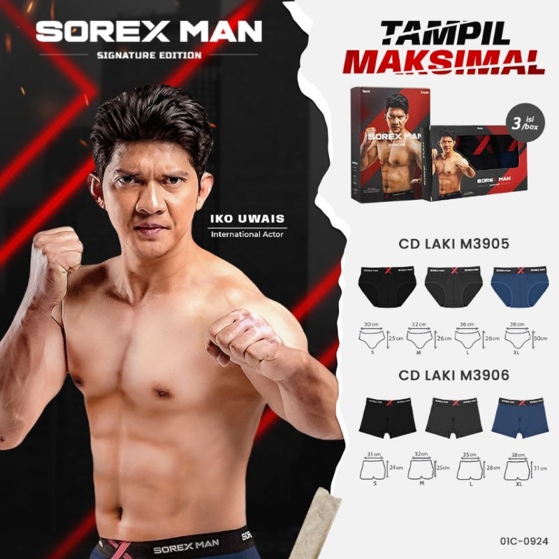SOREX MAN 3905 SET 3 PCS |(3 Pcs) Sorex Man Special Edition "Iko Uwais" Celana Dalam Pria Signature 