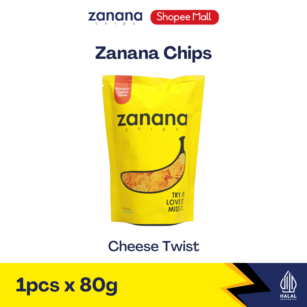 

Zanana Chips Cheese Twist | Keripik Pisang Bumbu Tebal dan Renyah