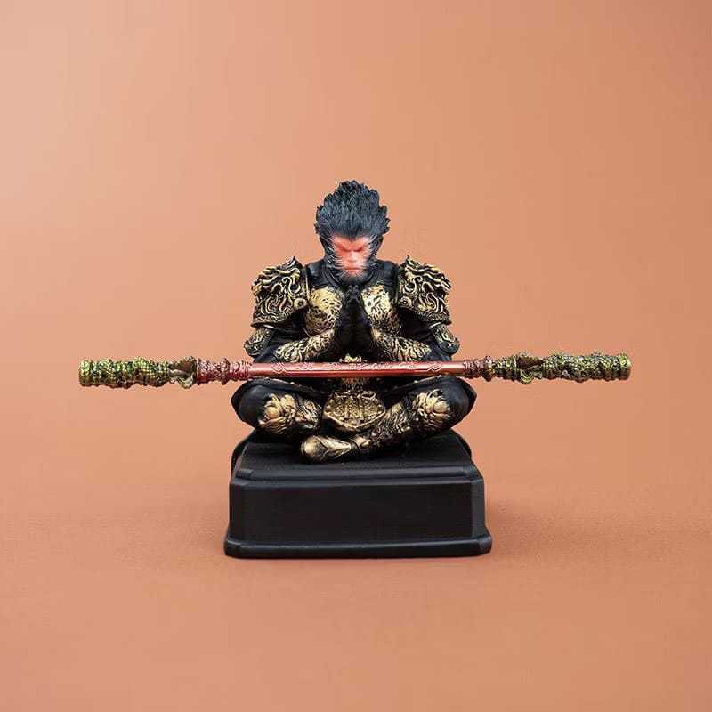 Patung Wukong Black Myth Craft Pajangan Toya Sakti