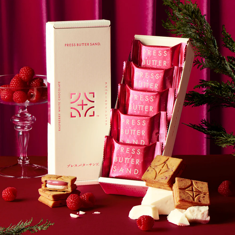 

READY STOCK PRESS BUTTER SAND RASPBERRY ISI 5 PER BOX EXCLUSIVE LIMITED EDITION COOKIE SANDWICH