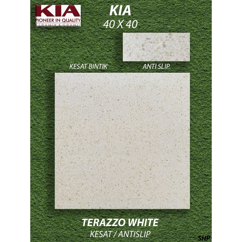 Keramik Lantai 40x40 KIA Terrazo Black | Terrazo Grey | Terrazo White
