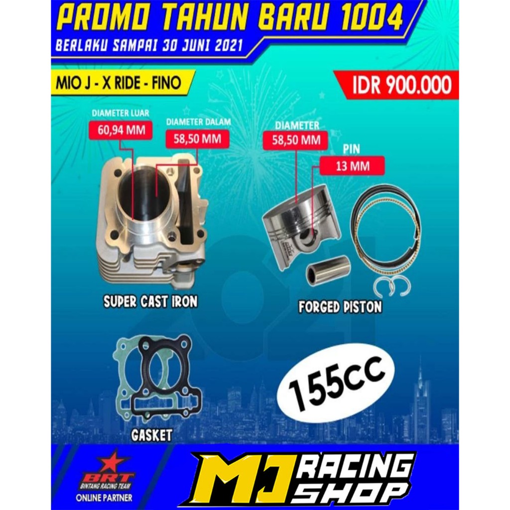 Blok Piston BRT Mio J Xride Fino Soul GT 115 Jupiter Z1 Vega Force 58,5mm 53,4mm SUPER CAST IRON