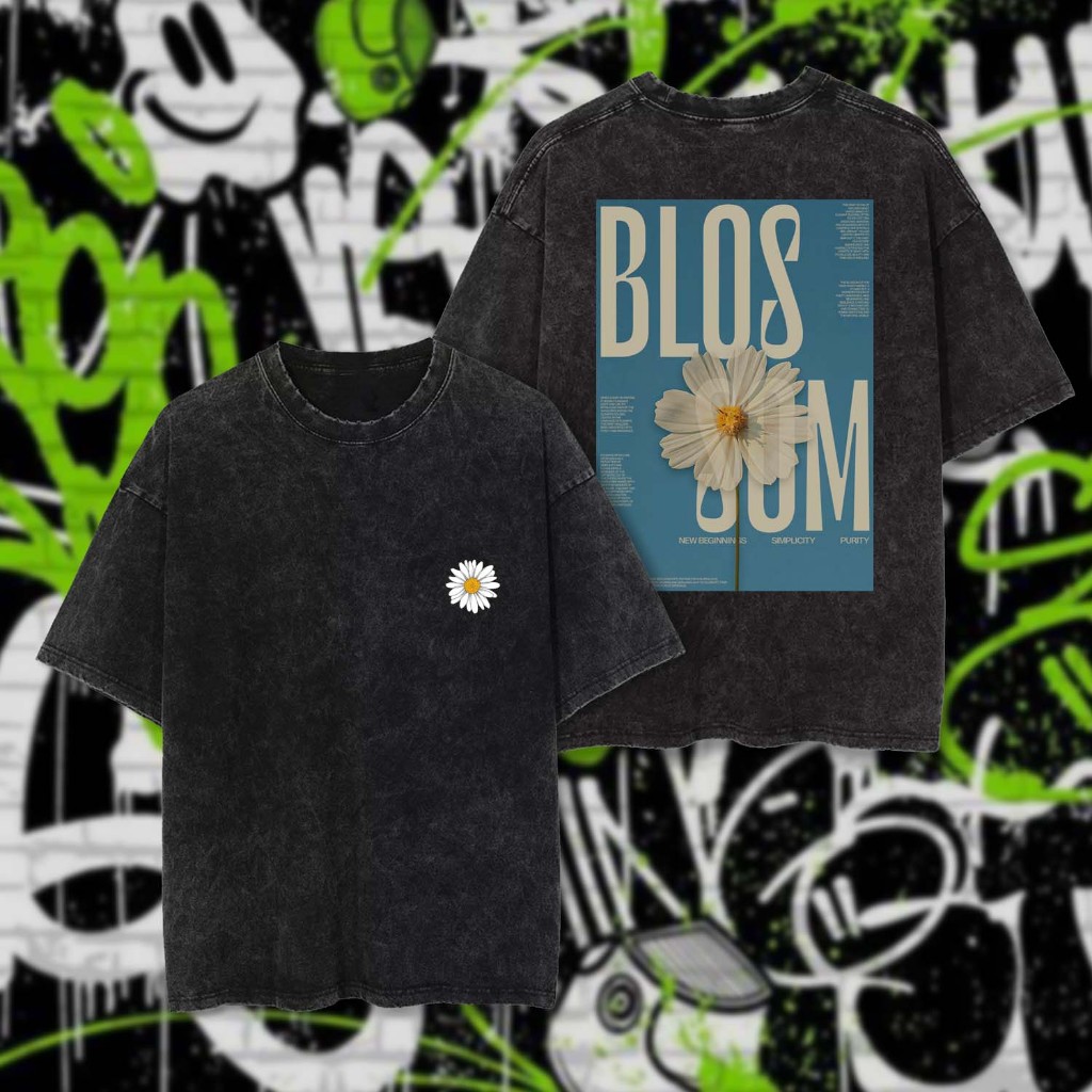 "BLOSSOM" | Premium Oversize T-Shirt | Stone Wash
