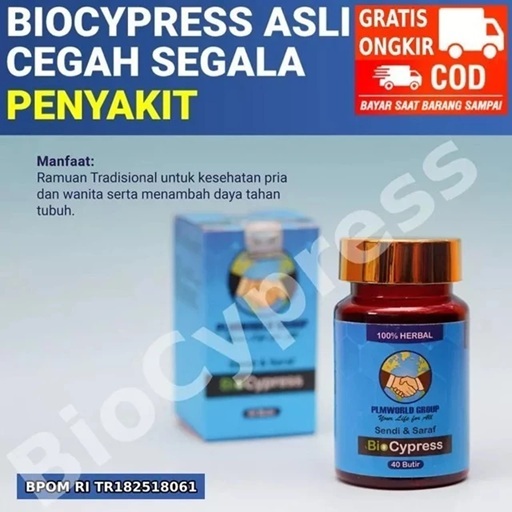 BioCypress Asli Berkualitas Tinggi Solusi Obat Herbal Original untuk Stroke, Asam Urat, Kolesterol, 