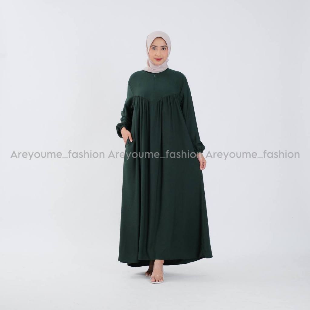 GAMIS JUMBO INDANA POLOS rayon twill premium muslim wanita panjang LD 120cm