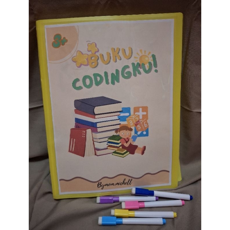 Buku Aktivitas Anak Coding & Logika Usia 3+ | Worksheet Edukasi + Map & Spidol Wipe Clean