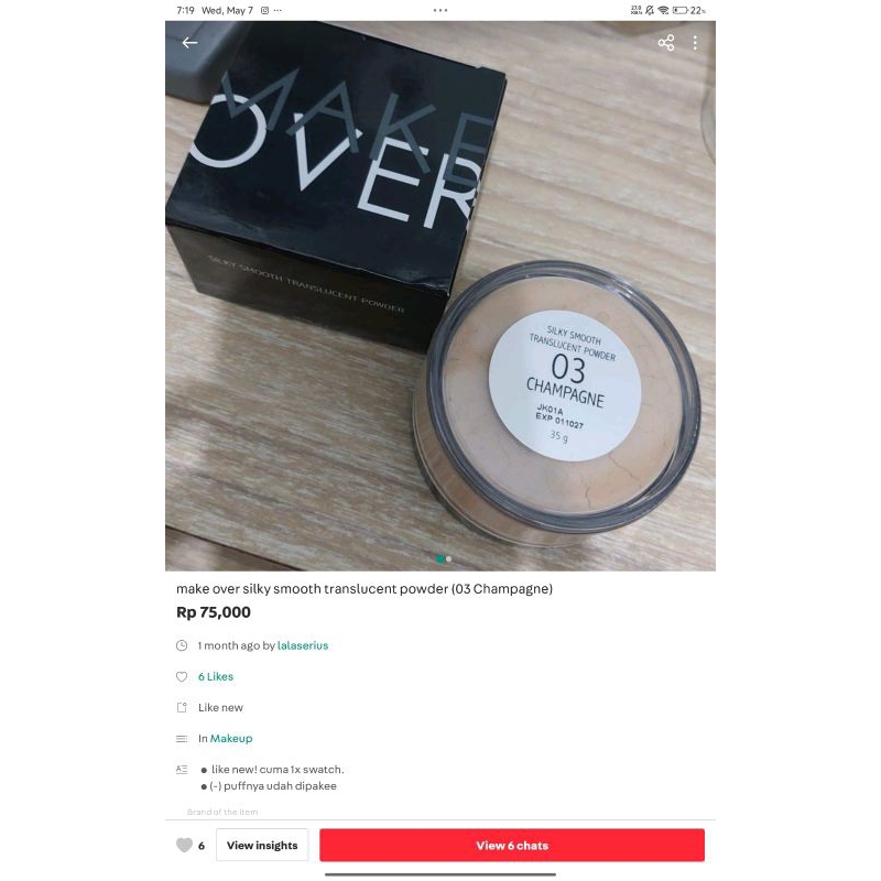 Preloved bedak Make Over