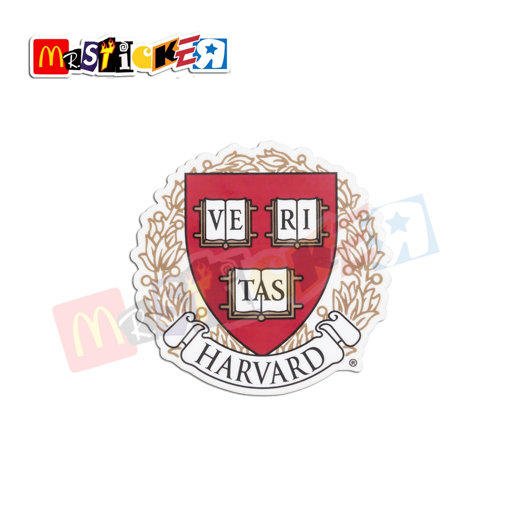 

sticker Harvard University crest logo diecut stiker kampus ivy league college