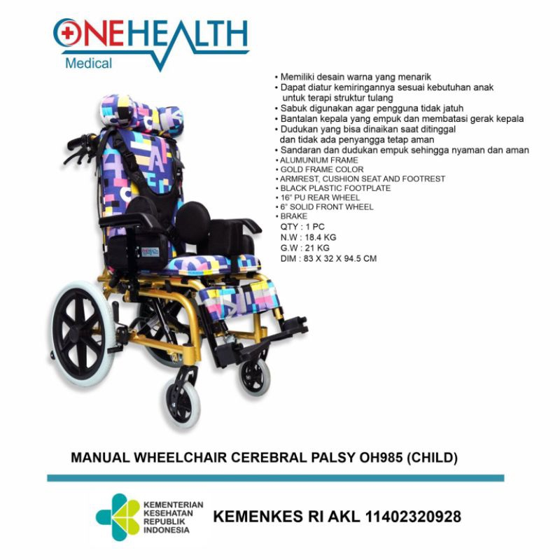 Kursi Roda Cerebral Palsy Anak - Onehealth OH985