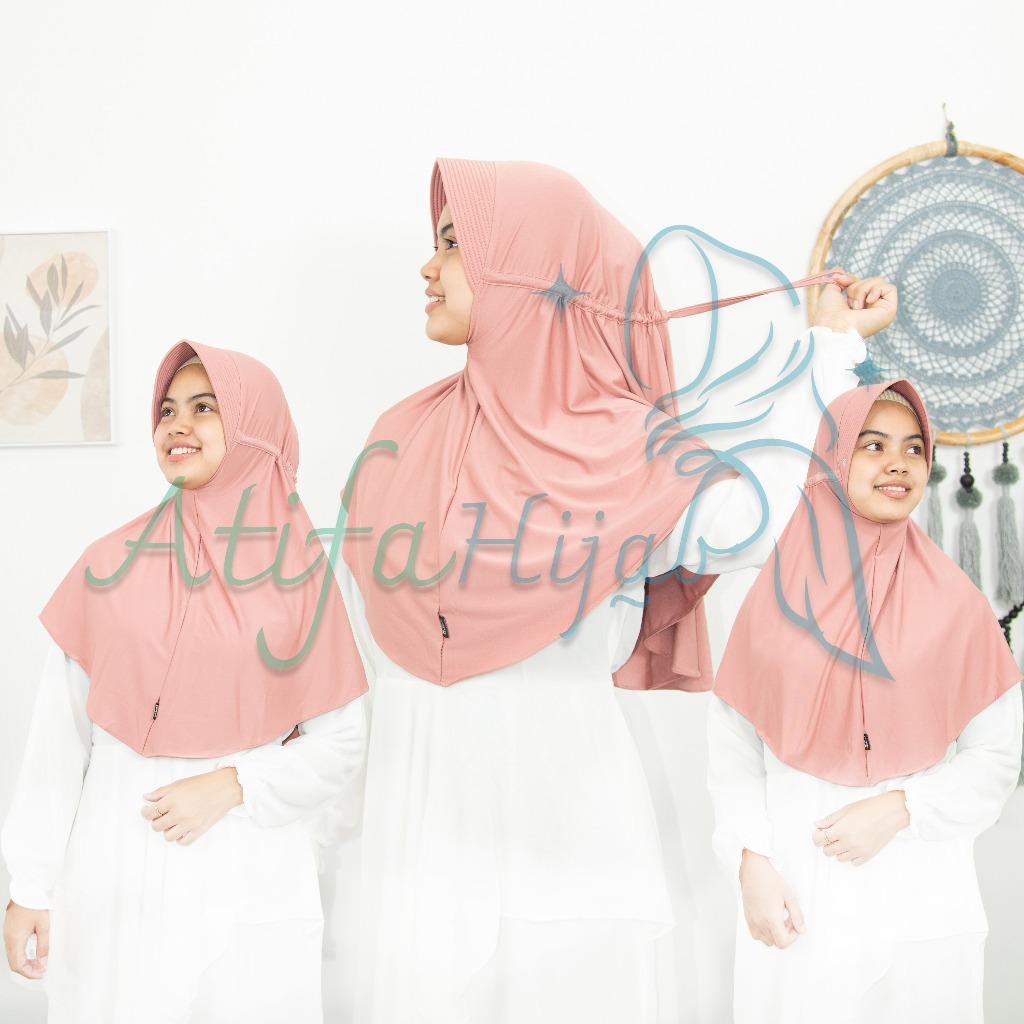 Hijab Instan Serut Jokowi Jersey Spandek Premium Ukuran M