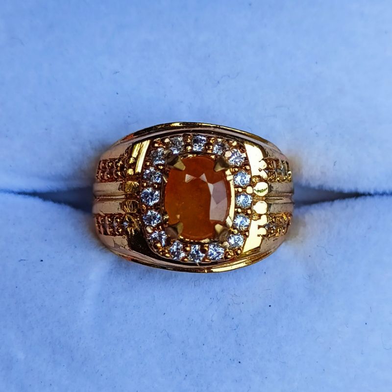 Cincin Batu Yellow safir Cutting Minimalis