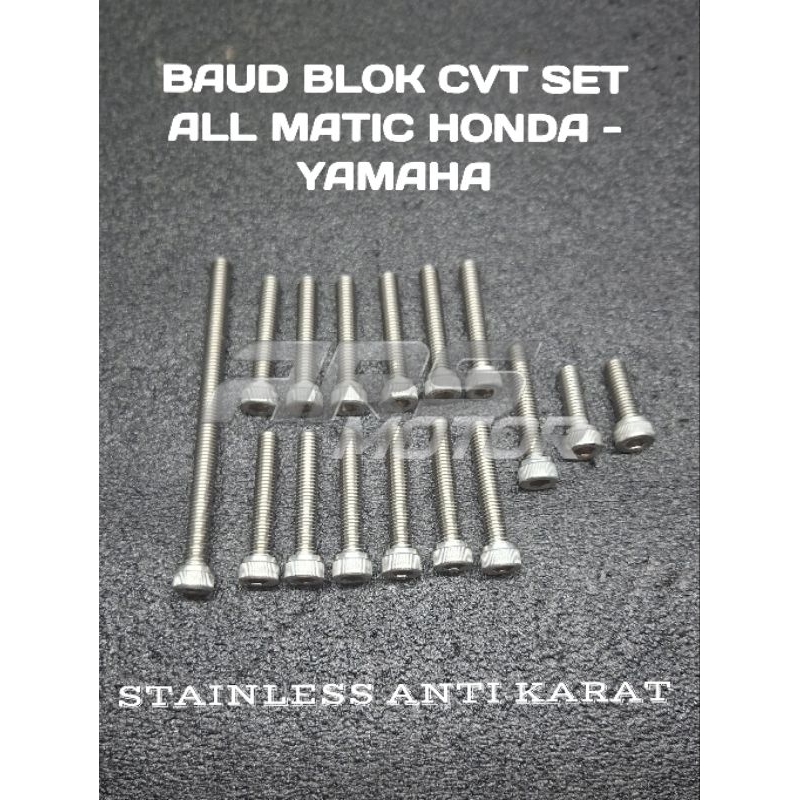 1 Set Baud Baut TUTUP Blok CVT Beat Vario Scoopy PCX ADV Stainless Kunci L Dan Model Standar Kunci T