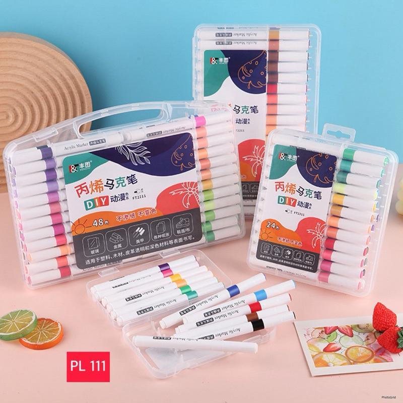 

1 Set 24 Warna Pen Acrylic Marker Waterproof Spidol Akrilik Painter Tahan Air