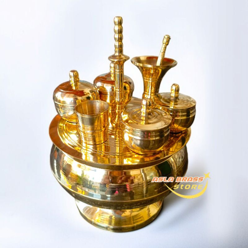 Kinangan Kuningan 1 Set Tempat Sirih Seserahan Ukuran Besar Bahan Kuningan Asli