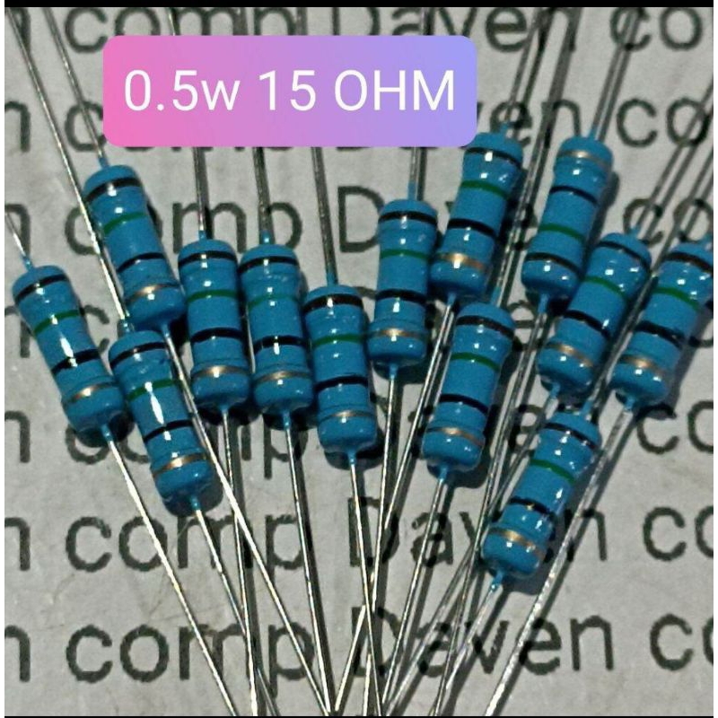 10BUAH RESISTOR 0.5WATT 15 OHM SETENGAH WATT 15 OHM 0,5WATT 15OHM 15 OHM 0.5 WATT 15 OHM