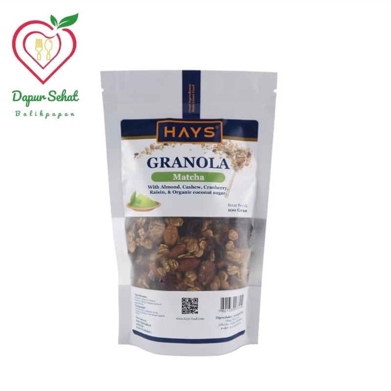 

HAYS GRANOLA MATCHA 100gram / Sereal Oatmeal Matcha dengan Almond Mete / COD Balikpapan Oatmeal PREMIUM / Granola Premium
