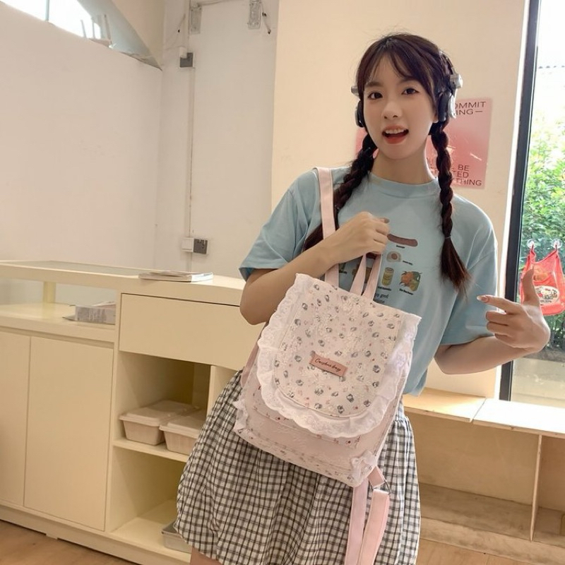 Cuci Gudang Tas Ransel Bunga Aesthetic/ Tas Ransel Flower Aesthetic/ Backpack Flower Aesthetic/ Tas