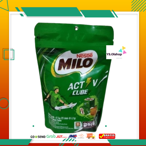 

Nestle MILO Activ 67.5 G isi 25 Blok Cube Lokal Food Cemilan Chocolate