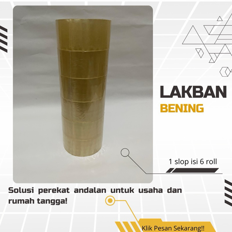 

Paket 6 Roll Lakban Bening 45mm x 100Y - Lakban Packing Tebal & Lengket