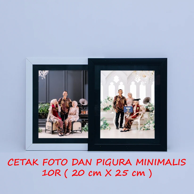 Paket cetak foto dan pigura minimalis ukir ukuran 10R