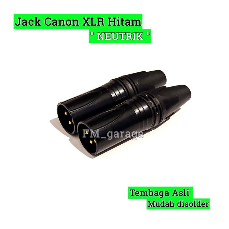 Jack / Jek Canon XLR 3 Pin Neutrik Male Hitam Kunci Jek Socket XLR Canon 3 pin Original