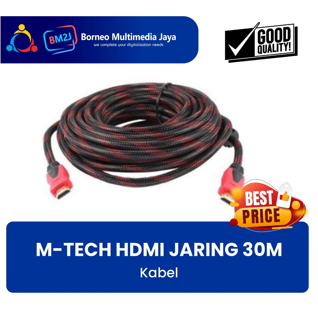 Kabel HDMI 30 Meter plus IC M-Tech Jaring KUALITAS TERJAMIN