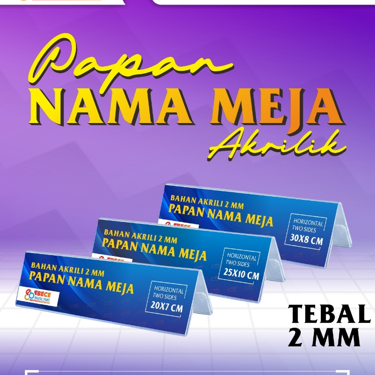 

Akrilik Nama Model Tenda Akrilik / Papan Nama Meja Akrilik – Elegan & Custom Desain