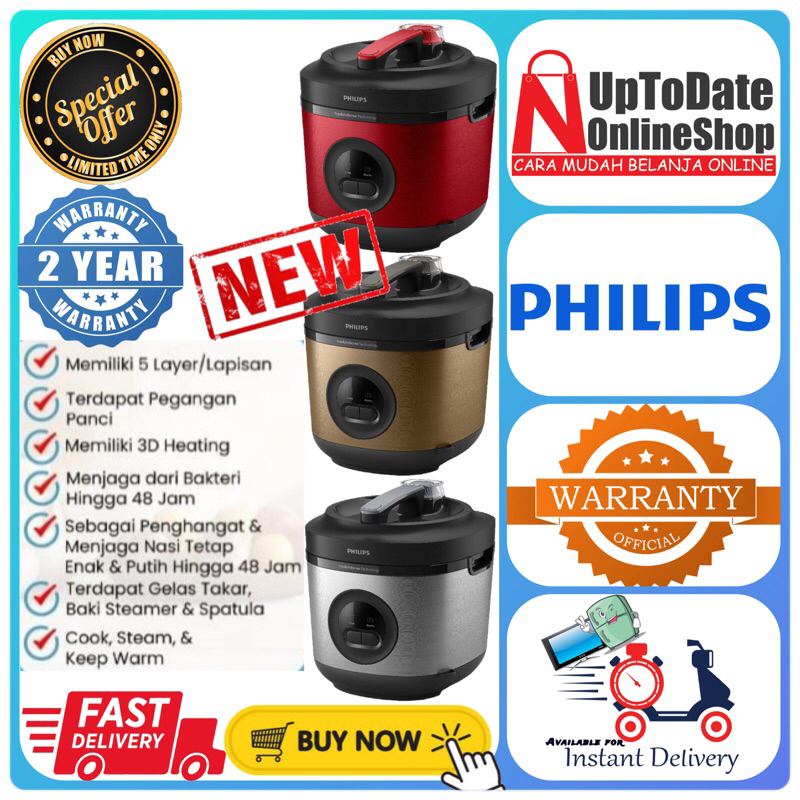 RICE COOKER PHILIPS HD3138 HD 3211 HD3211 LAPISAN BAKUHANSEKI 3D SMART HEATING PENANAK NASI PHILIPS