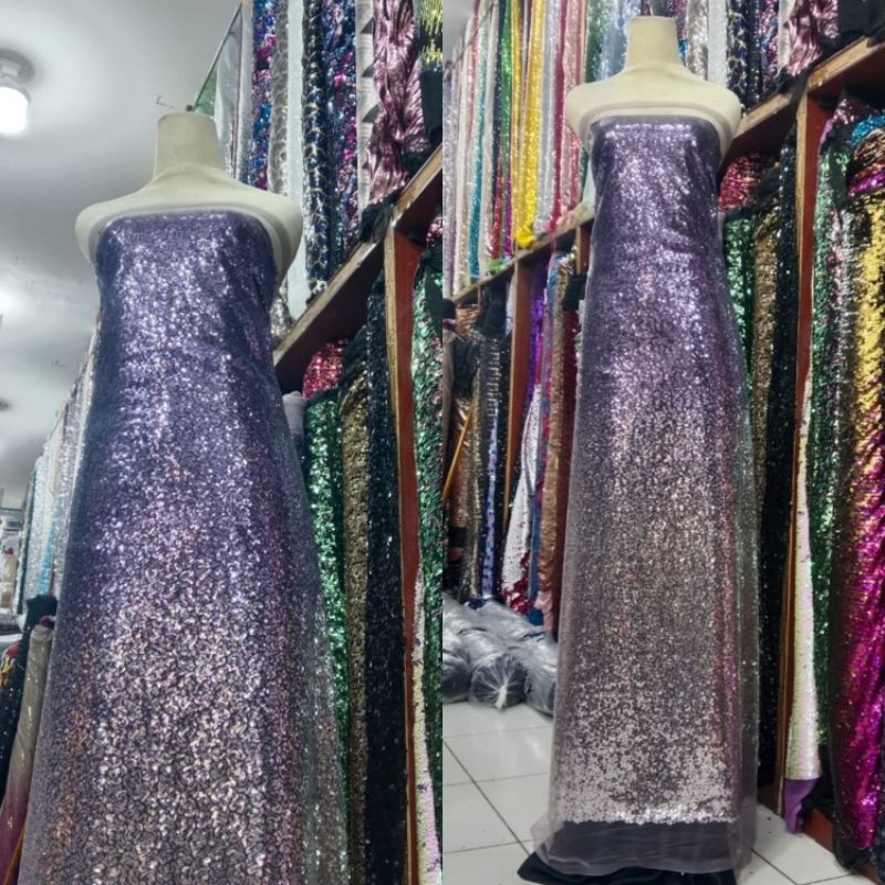 Bahan Kain Tulle Seribu Payet Gradasi Terbaru