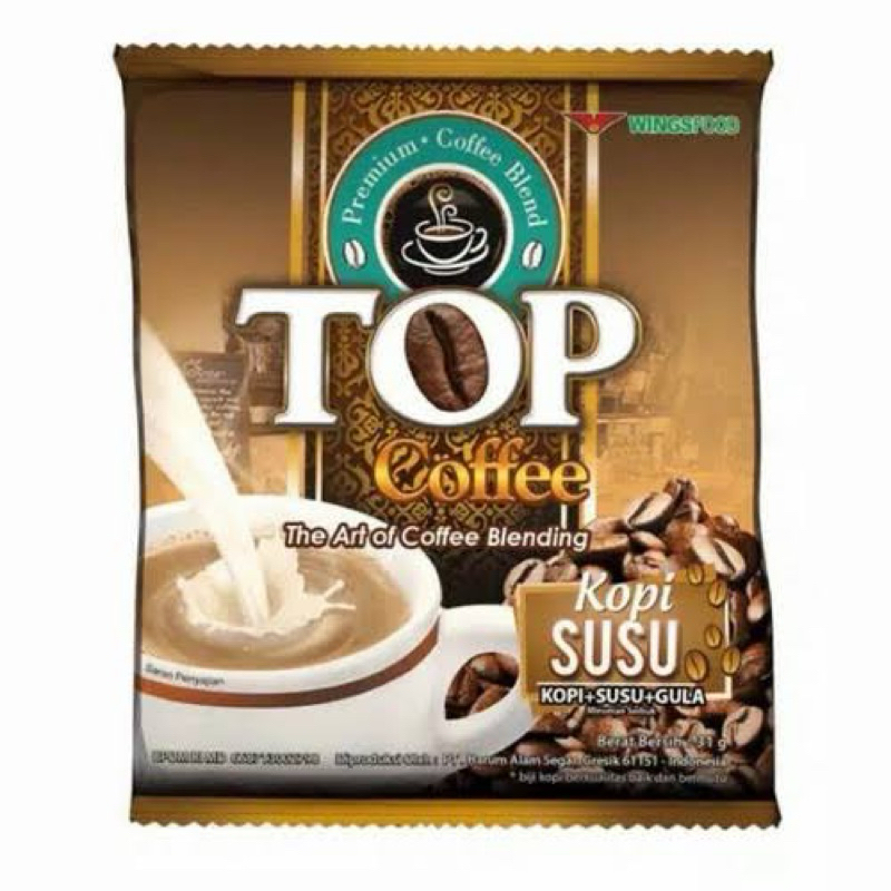 

TOP COFFE SUSU 1 renceng isi 10 sachet