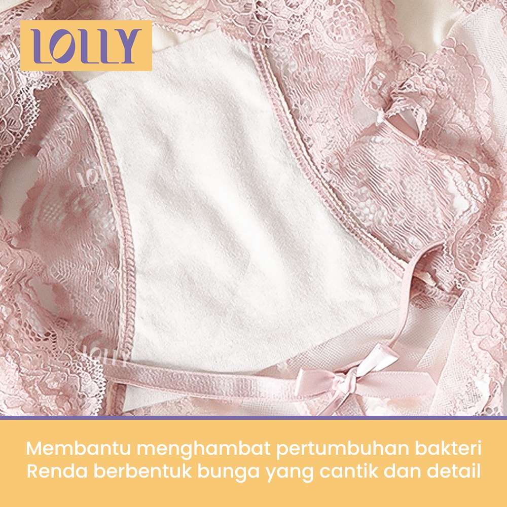 New Promo Lolly Celana Dalam Wanita Rendah - Kain Renda Prancis + Katun Antibakteri Seksi Nyaman